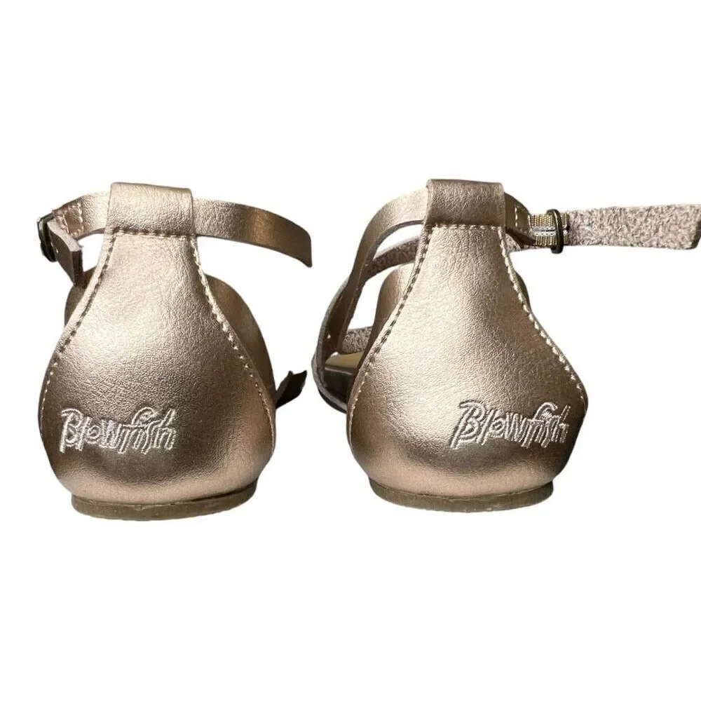 NEW Blowfish Malibu Kids Gorgeous-K Pearl Rose Gold Dyecut Sandals 4